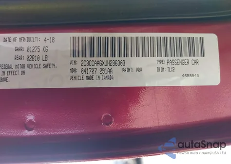 2018 Chrysler 300 Touring L from USA, damaged, VIN 2C3CCAAGXJH286303